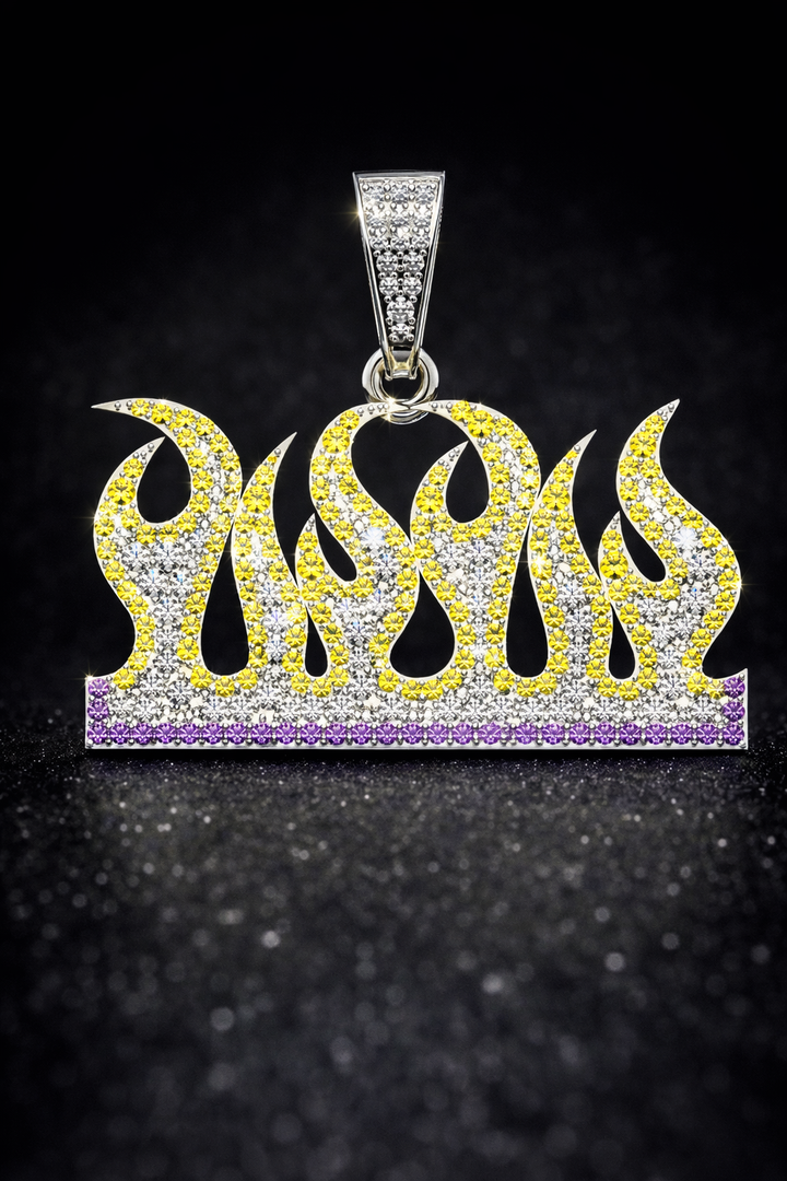 ED Flame Iced-Out Pendant