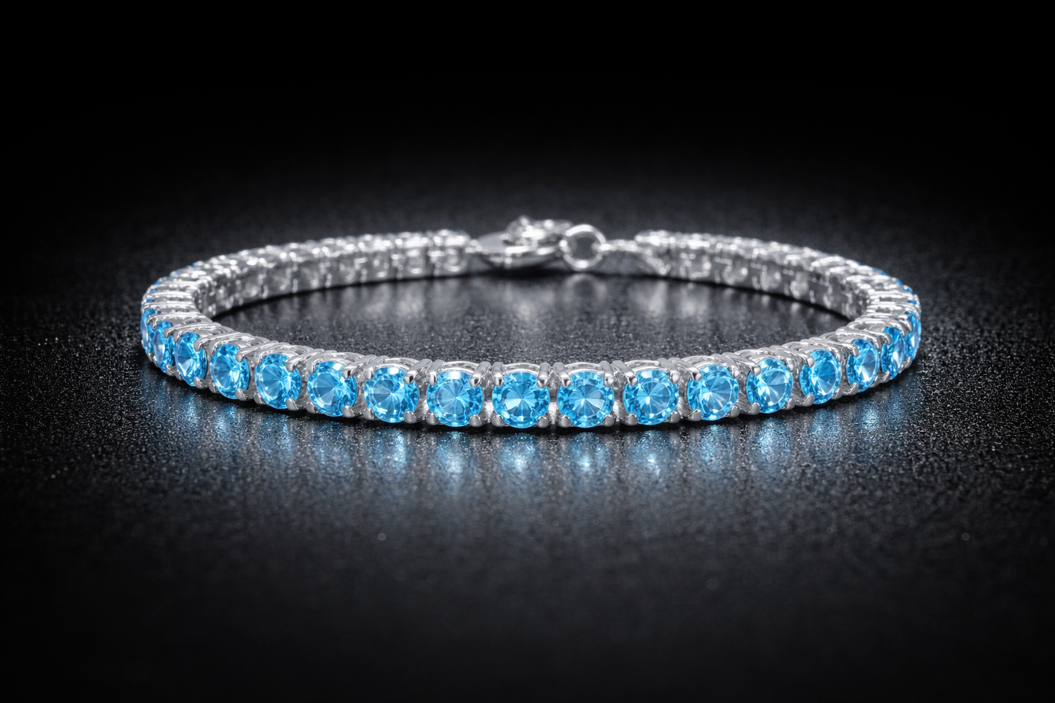 Tiffany blue iced out 4mm Tennis Bracelet