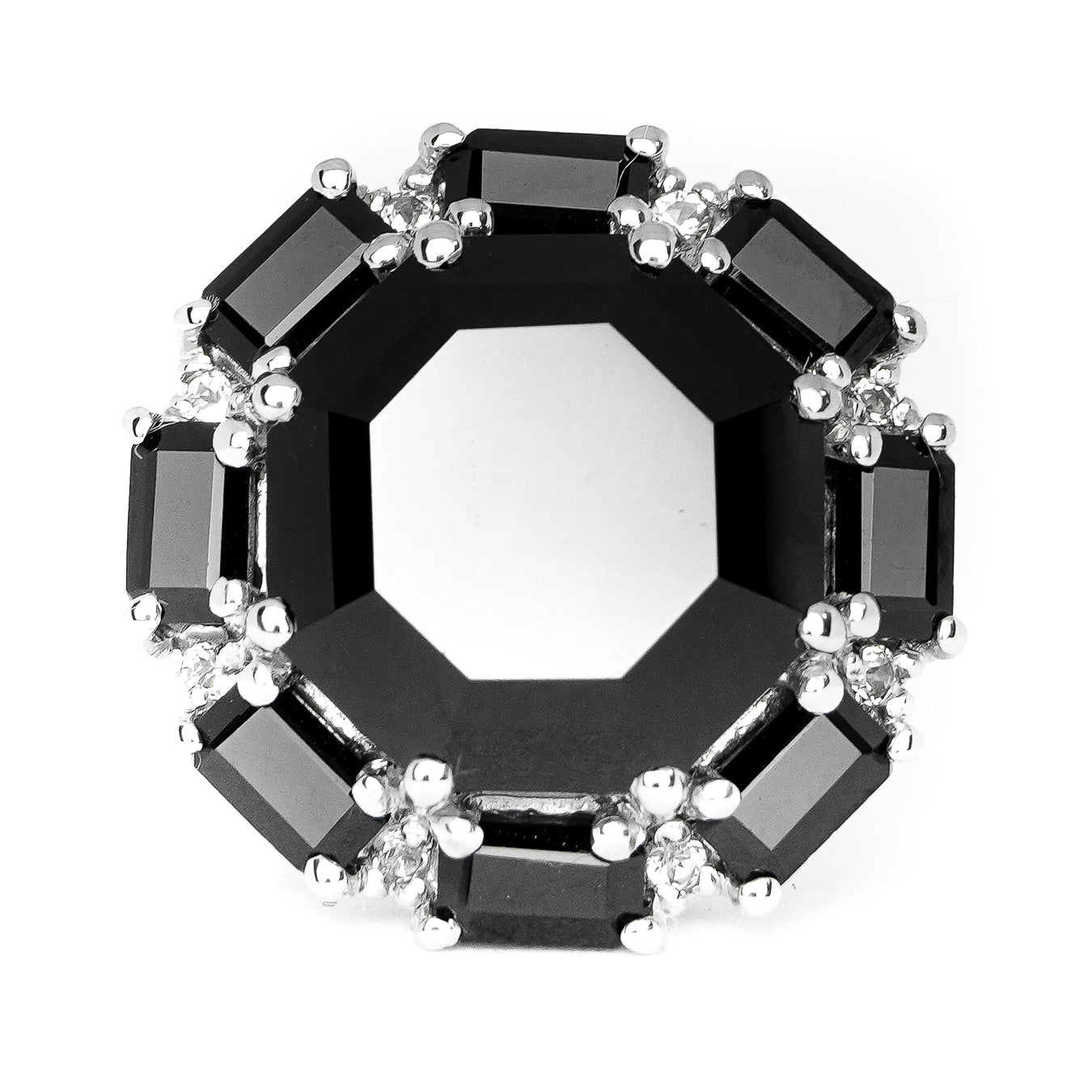 Octo Black Spinel Ring