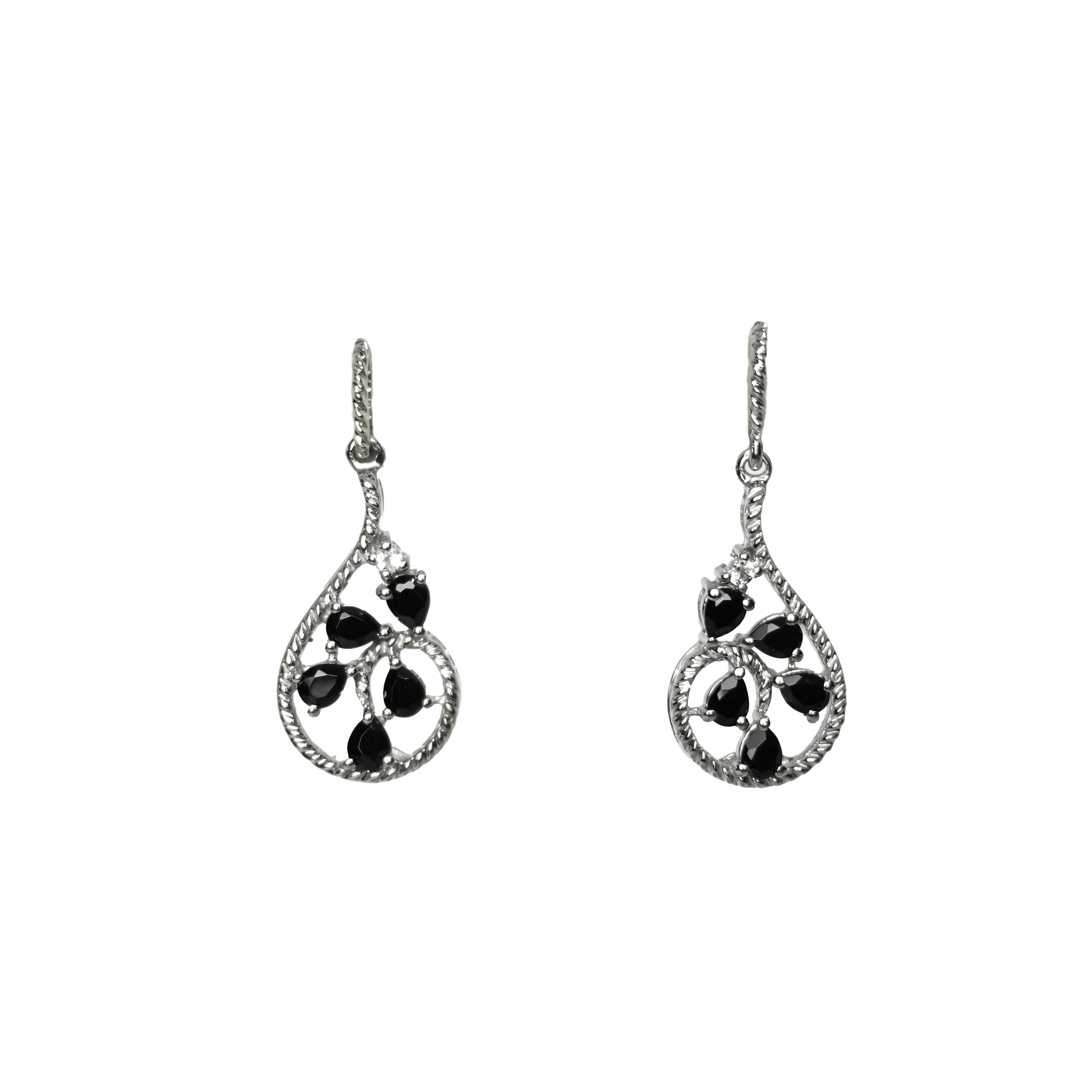 Paisley Natural Black Spinel Earring