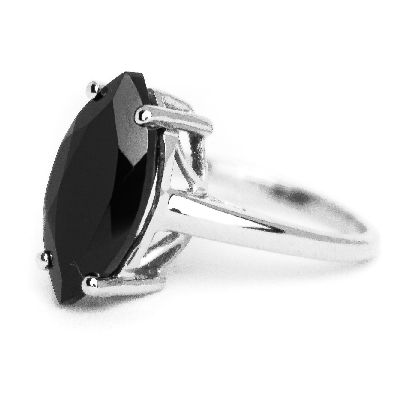 Black Spinel Marquise Ring