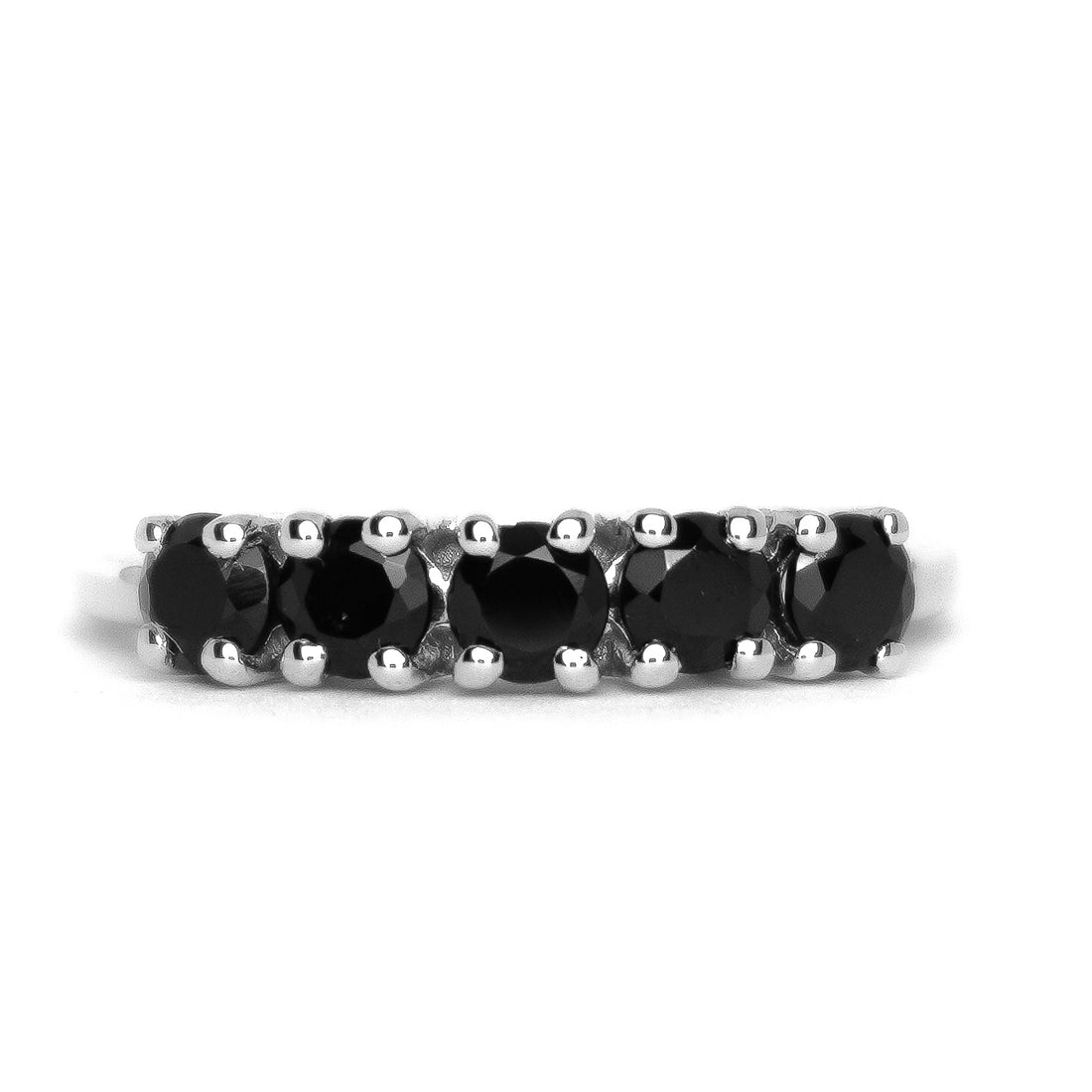 Black Spinel 5 Stone Ring