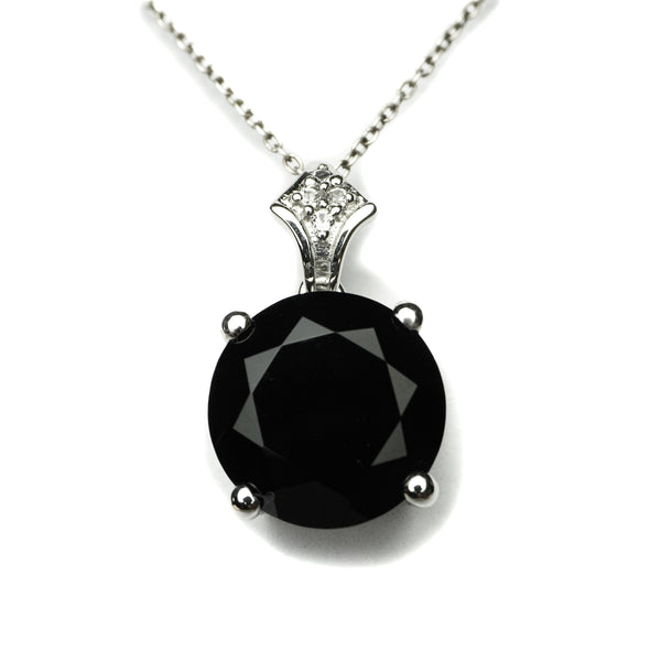 Black Spinel Round Pendant