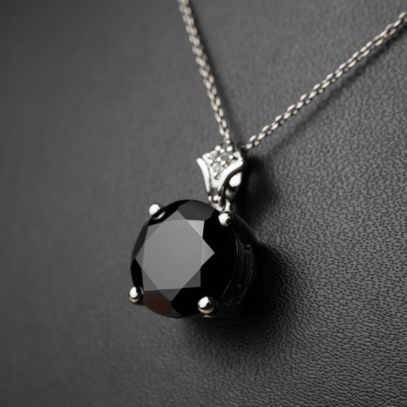 Black Spinel Round Pendant