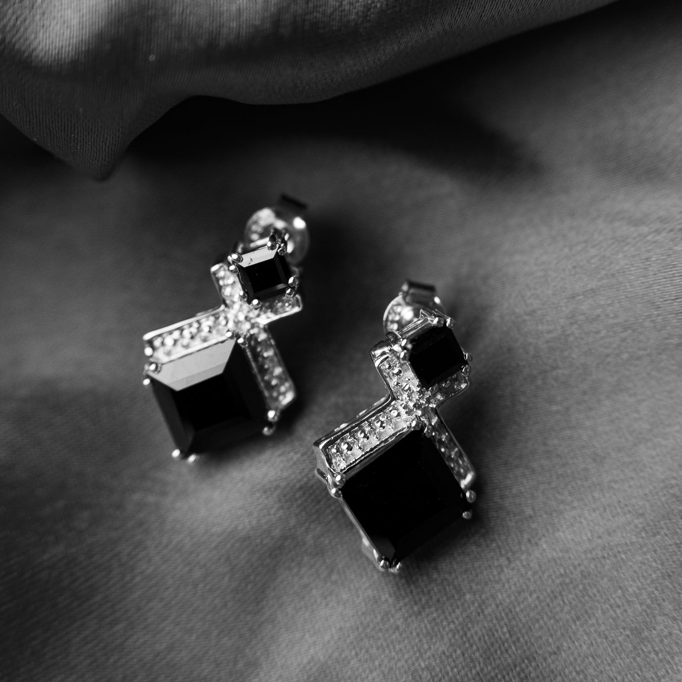 Black Spinel Designer Earring