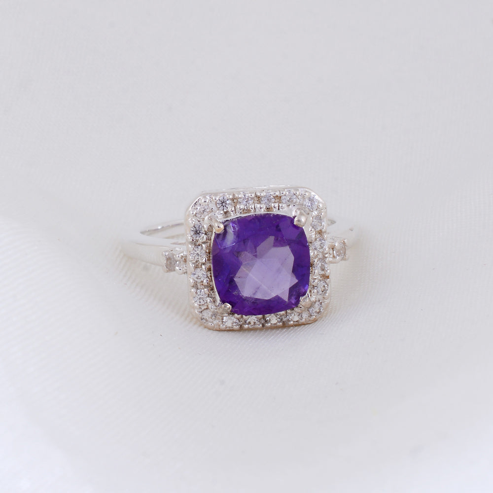 Cushion Amethyst Ring