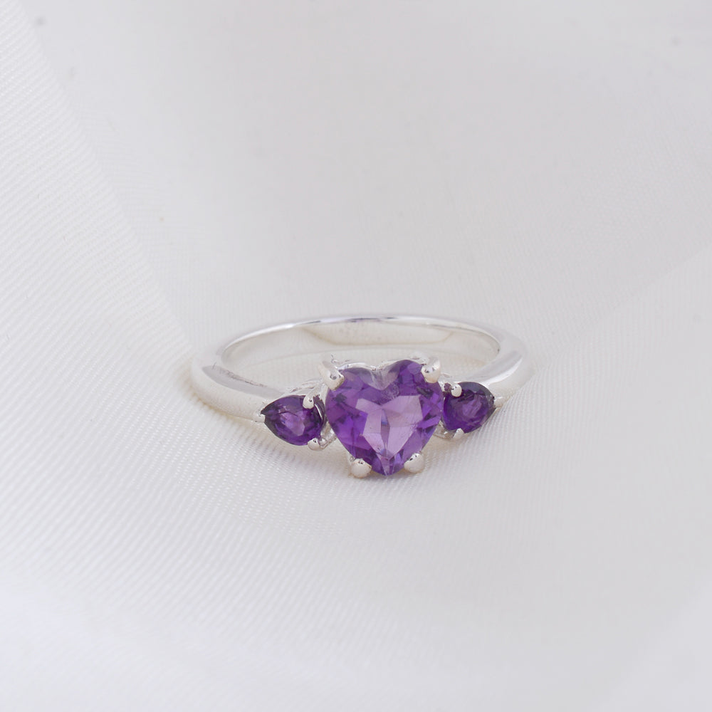 Amethyst Heart Ring