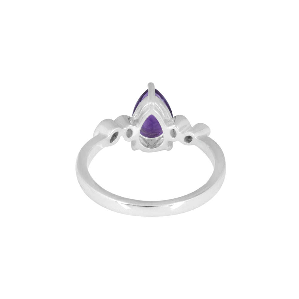 Natural Amethyst Silver Ring