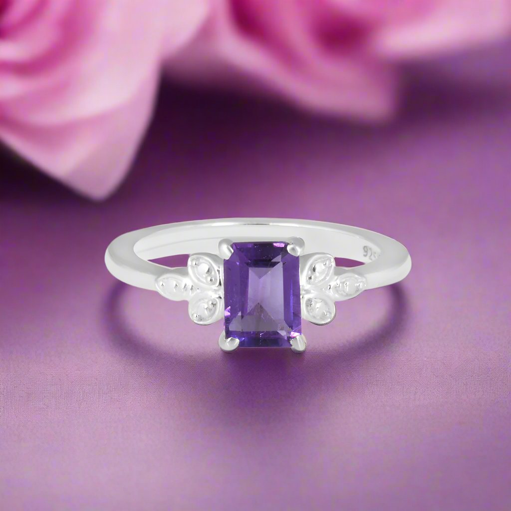 Amethyst Octagon Ring