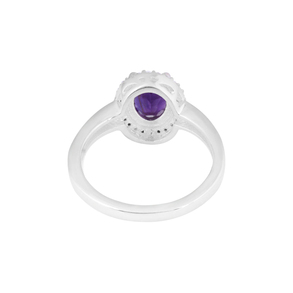 Purple Glow Natural Amethyst Oval Ring