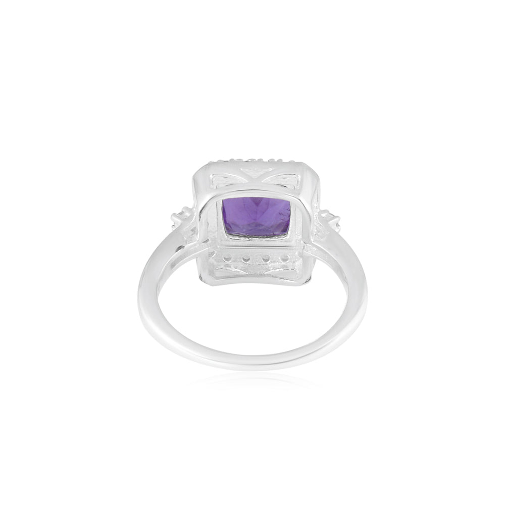 Cushion Amethyst Ring