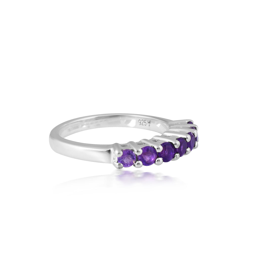 Natural Amethyst Ring in 925 Sterling Silver