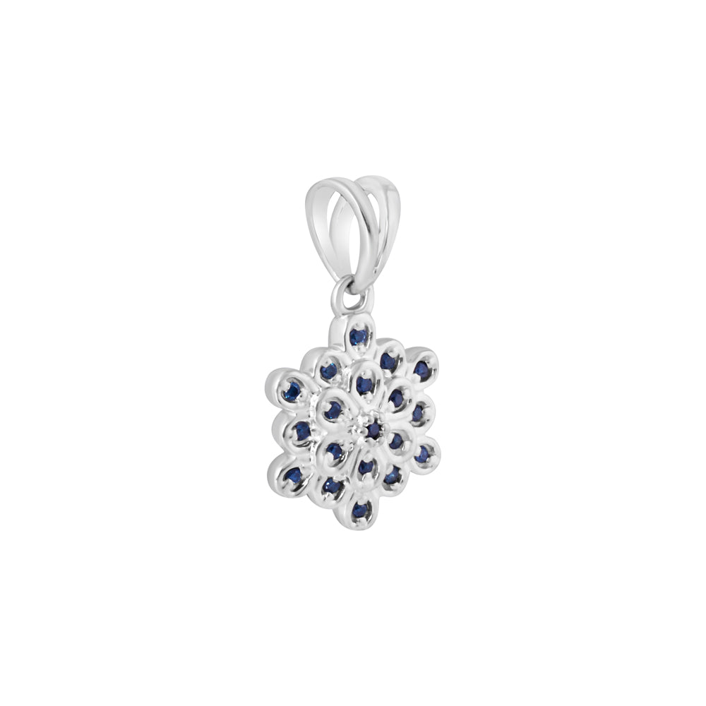 Blue Diamond Silver Pendant