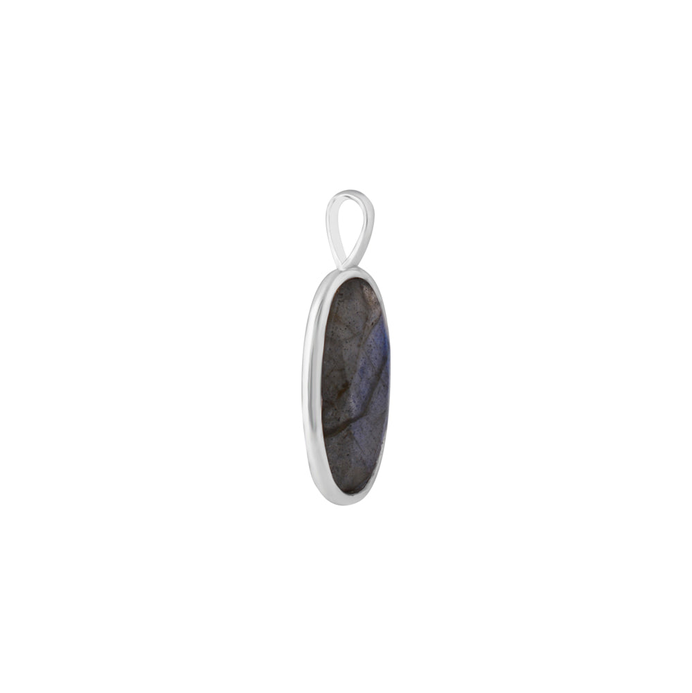 Natural Labradorite Oval Pendant