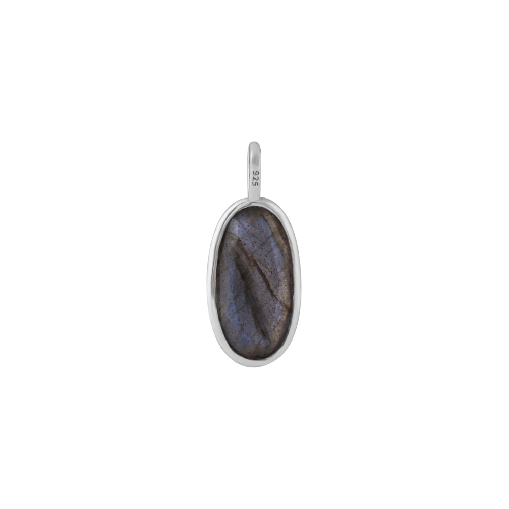 Natural Labradorite Oval Pendant