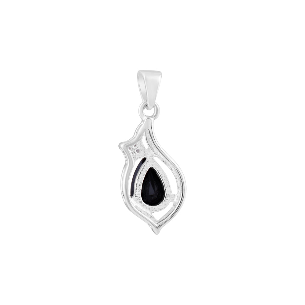 Black Spinel Silver Pendant