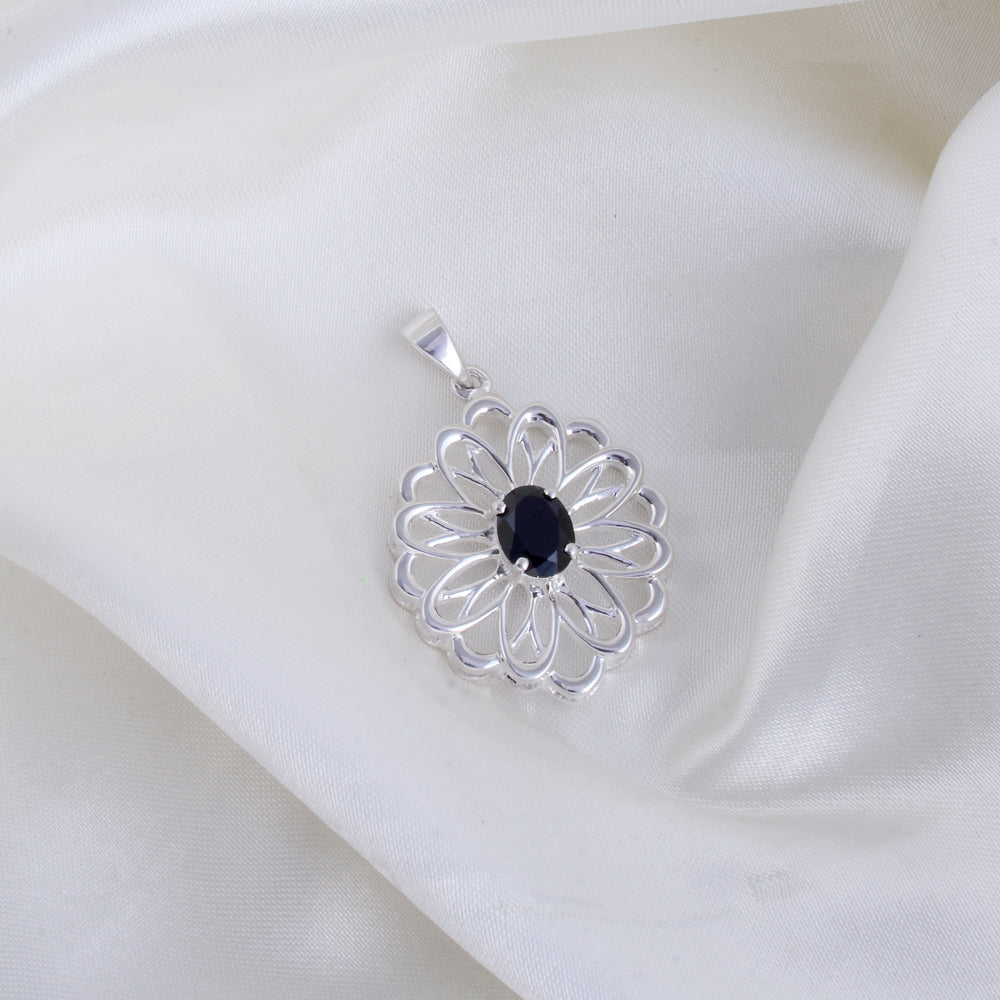 THE ATOM Natural Black Spinel Pendant - (Comes with a silver chain)