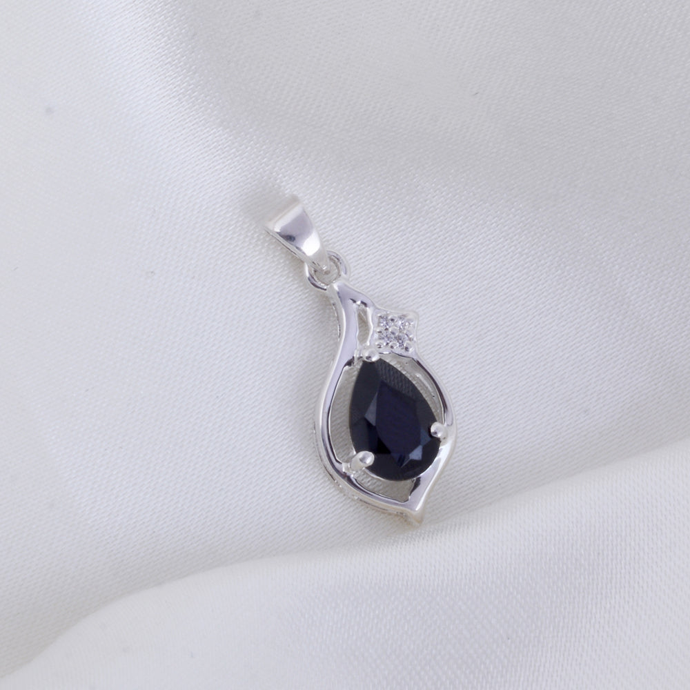 Black Spinel Silver Pendant