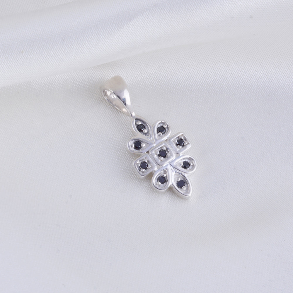 Black Diamond Silver Pendant