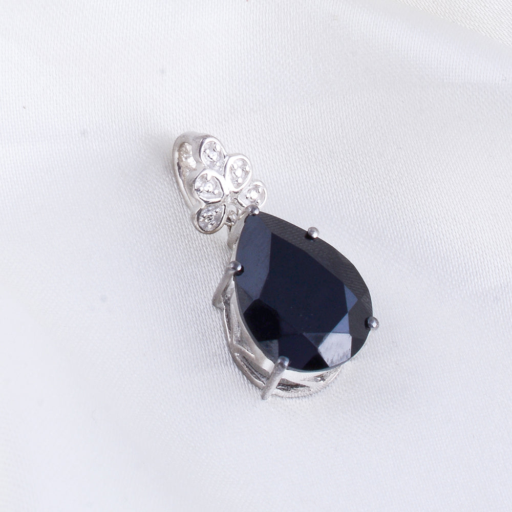 Black Spinel Pear Stone Pendant