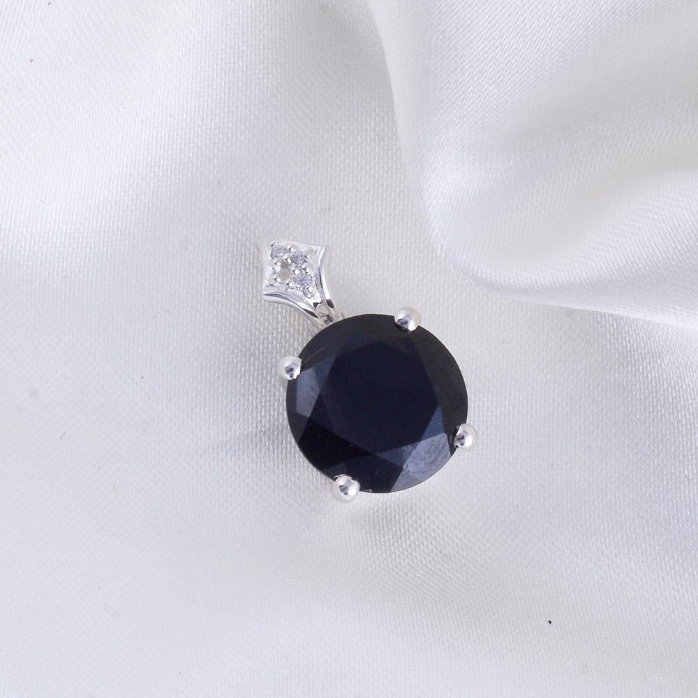 Black Spinel Round Pendant
