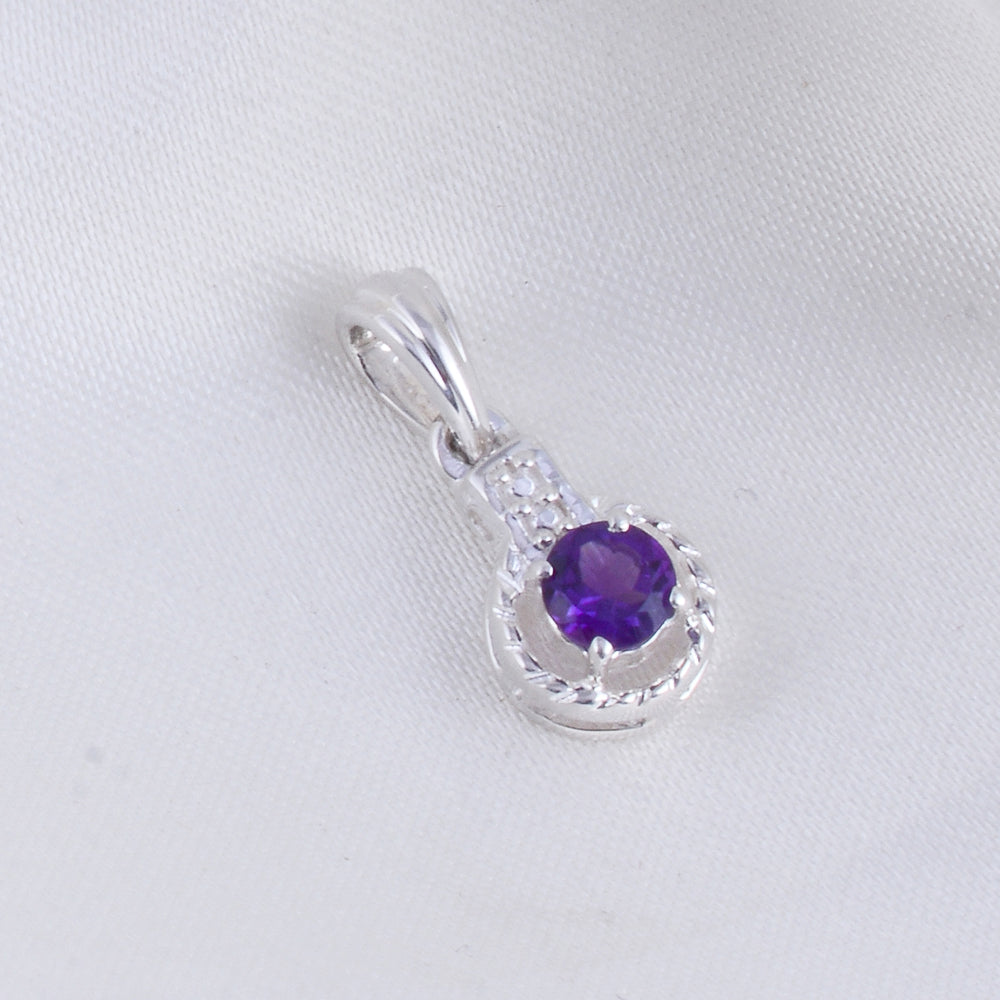 The Crown Amethyst Pendant - Comes with a 16+2" pure Silver Chain