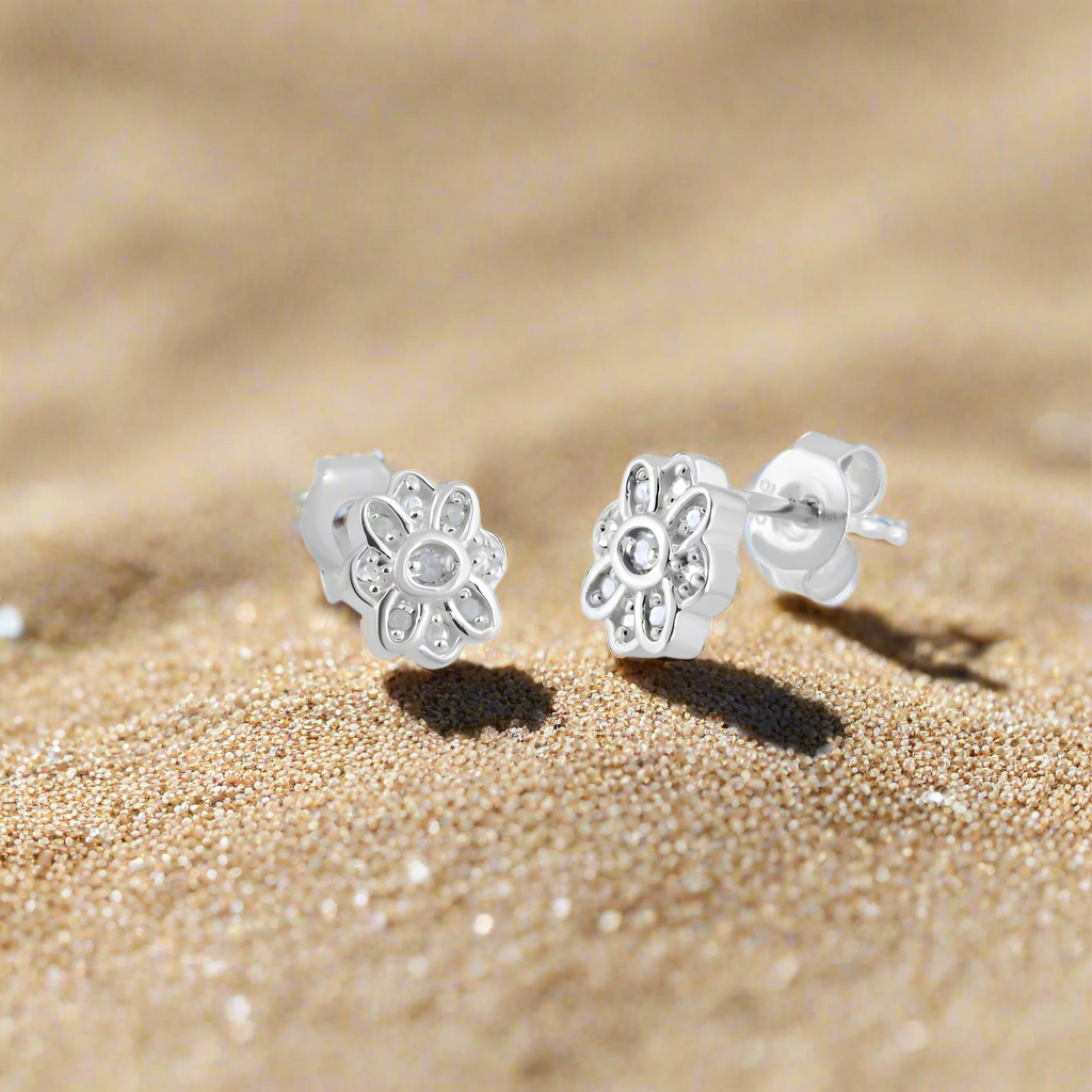 White Diamond Stud Earring
