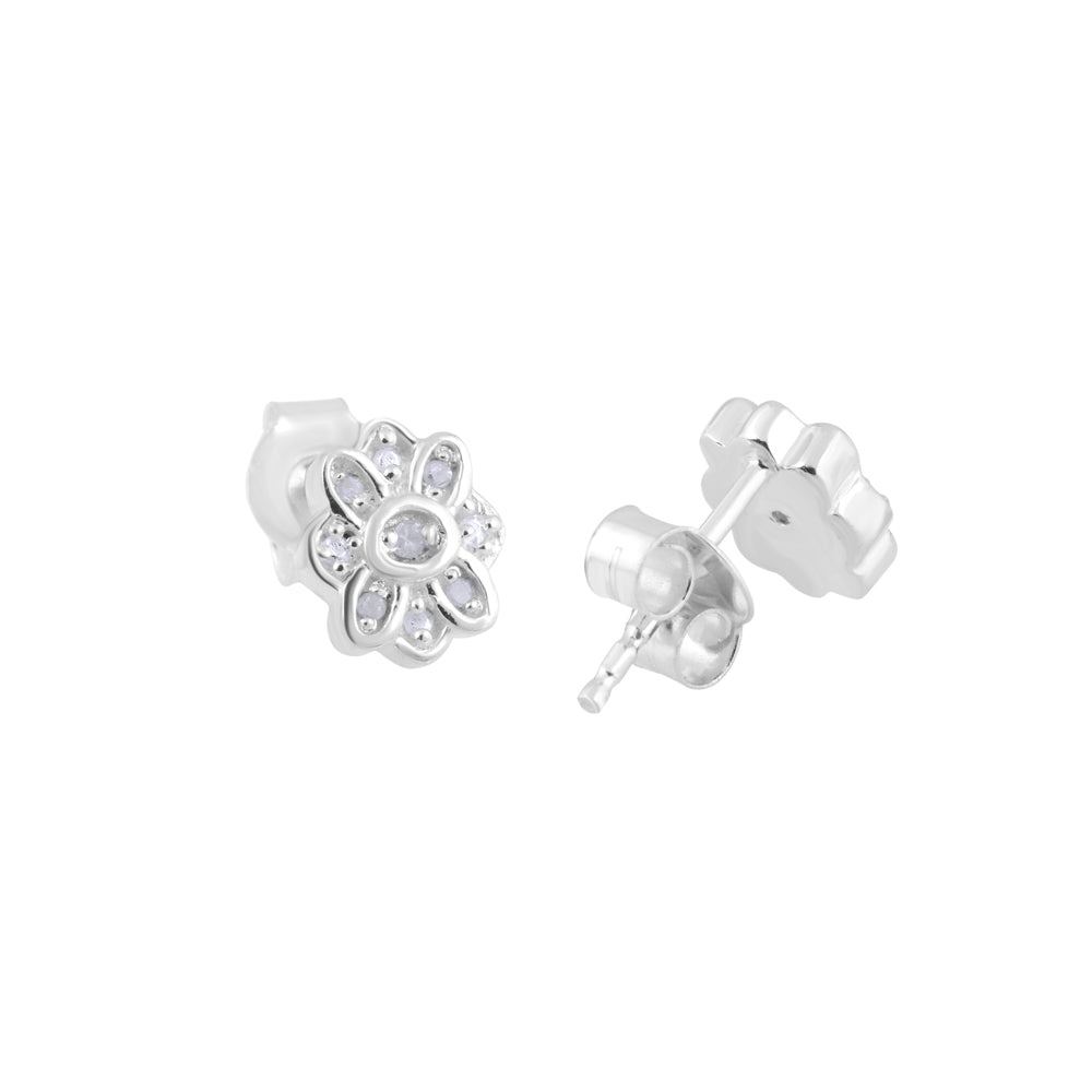 White Diamond Stud Earring