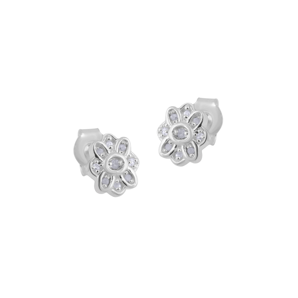 White Diamond Stud Earring