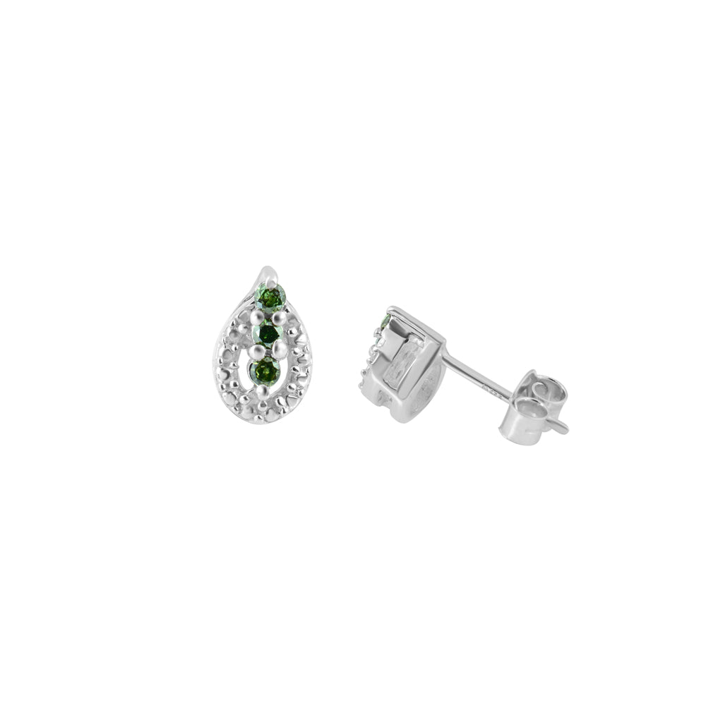 Green Diamond Stud Earring
