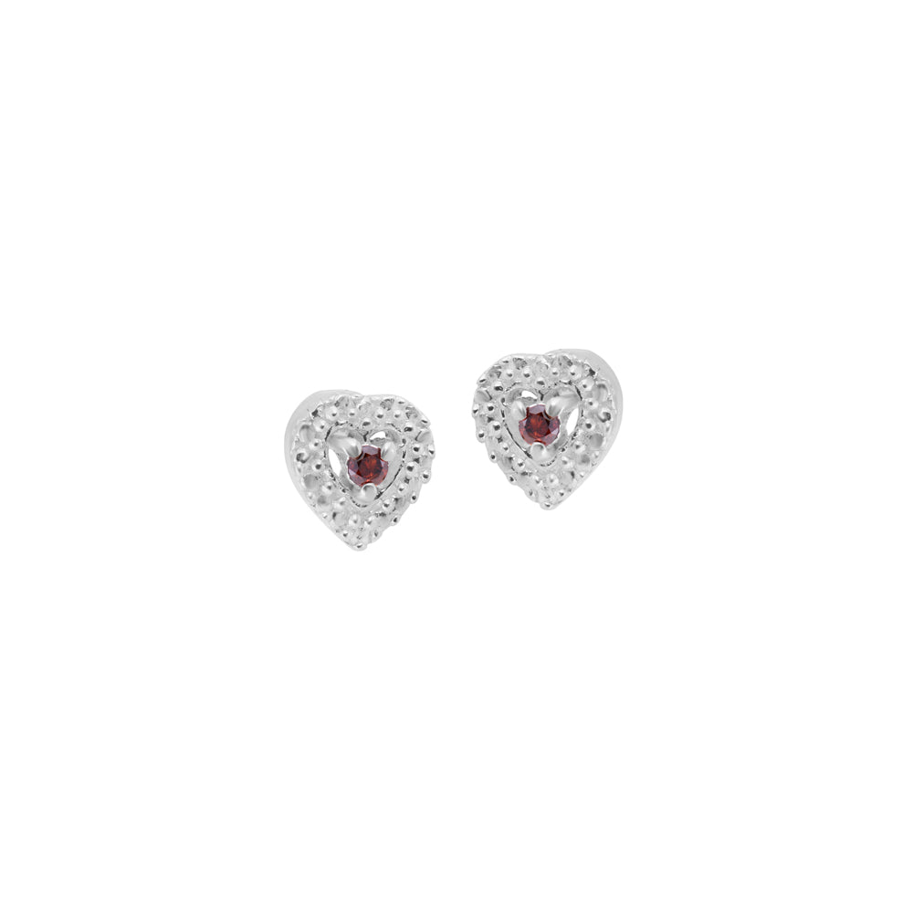 Red Diamond Heart Stud Earring