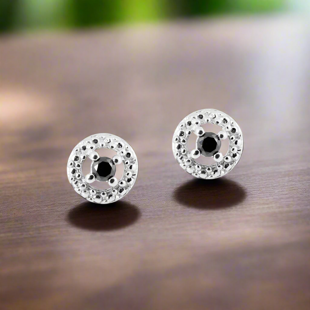 Black Diamond Stud Earring