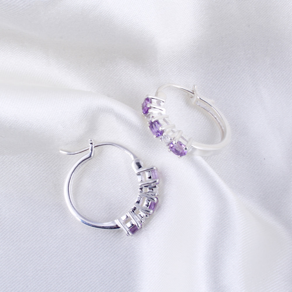 Natural Amethyst Drop Earrings
