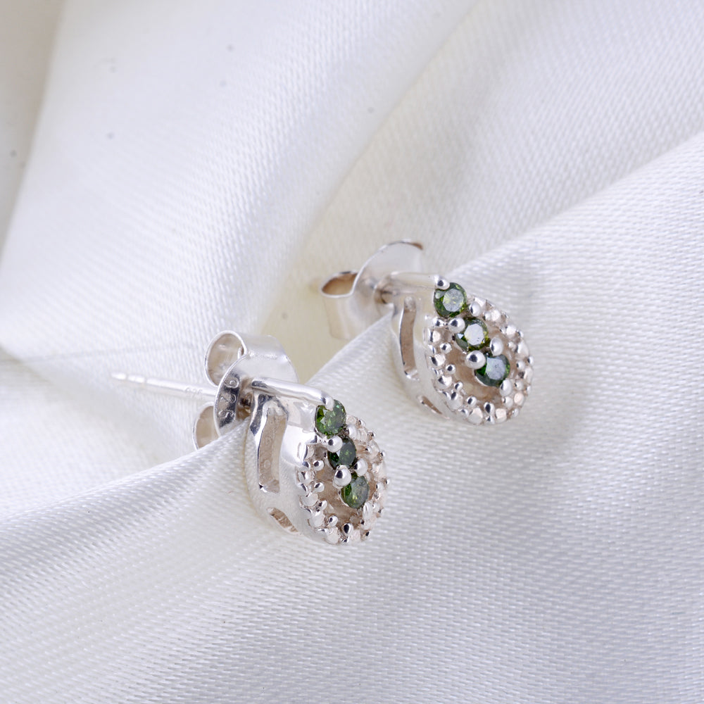 Green Diamond Stud Earring