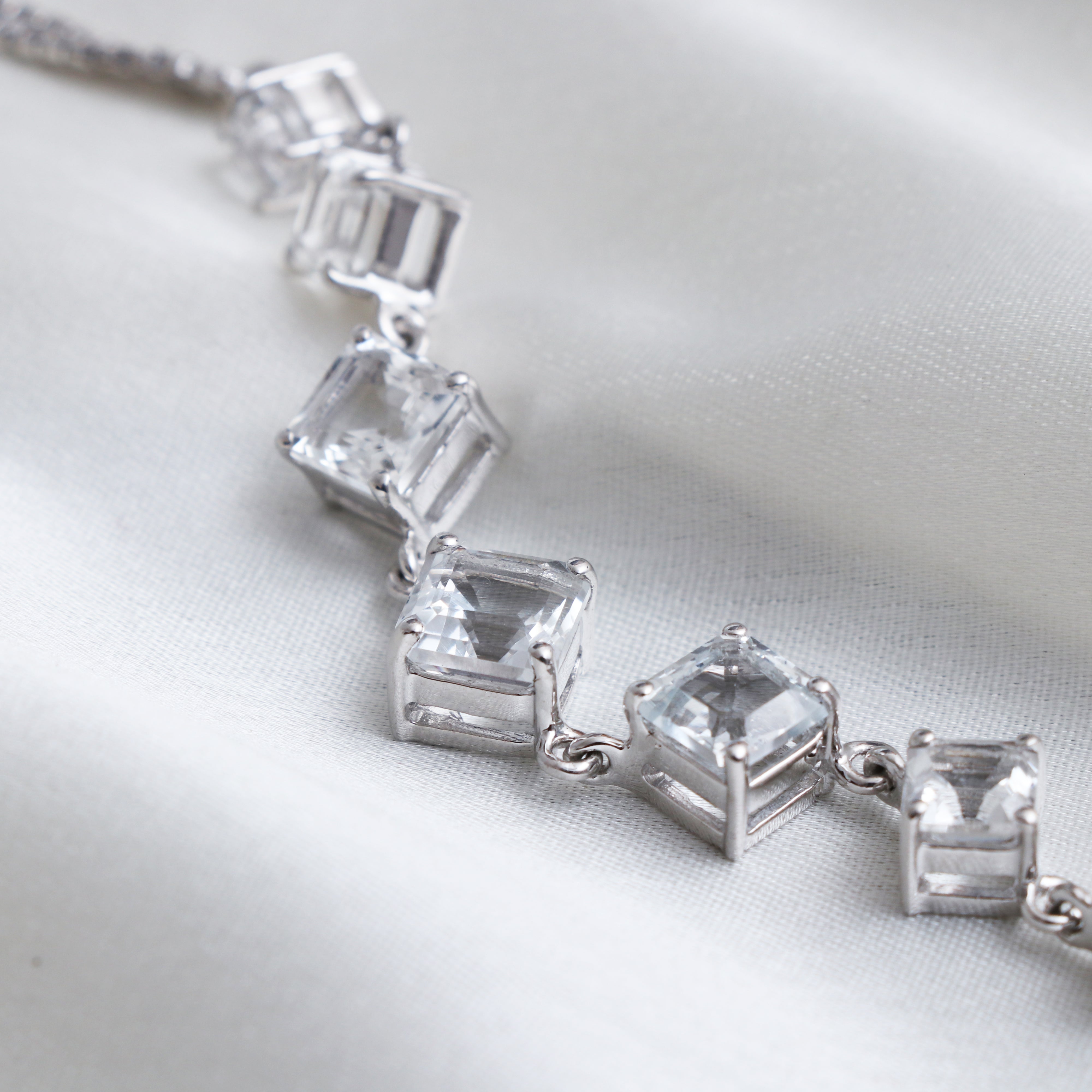 Natural White Topaz Bracelet