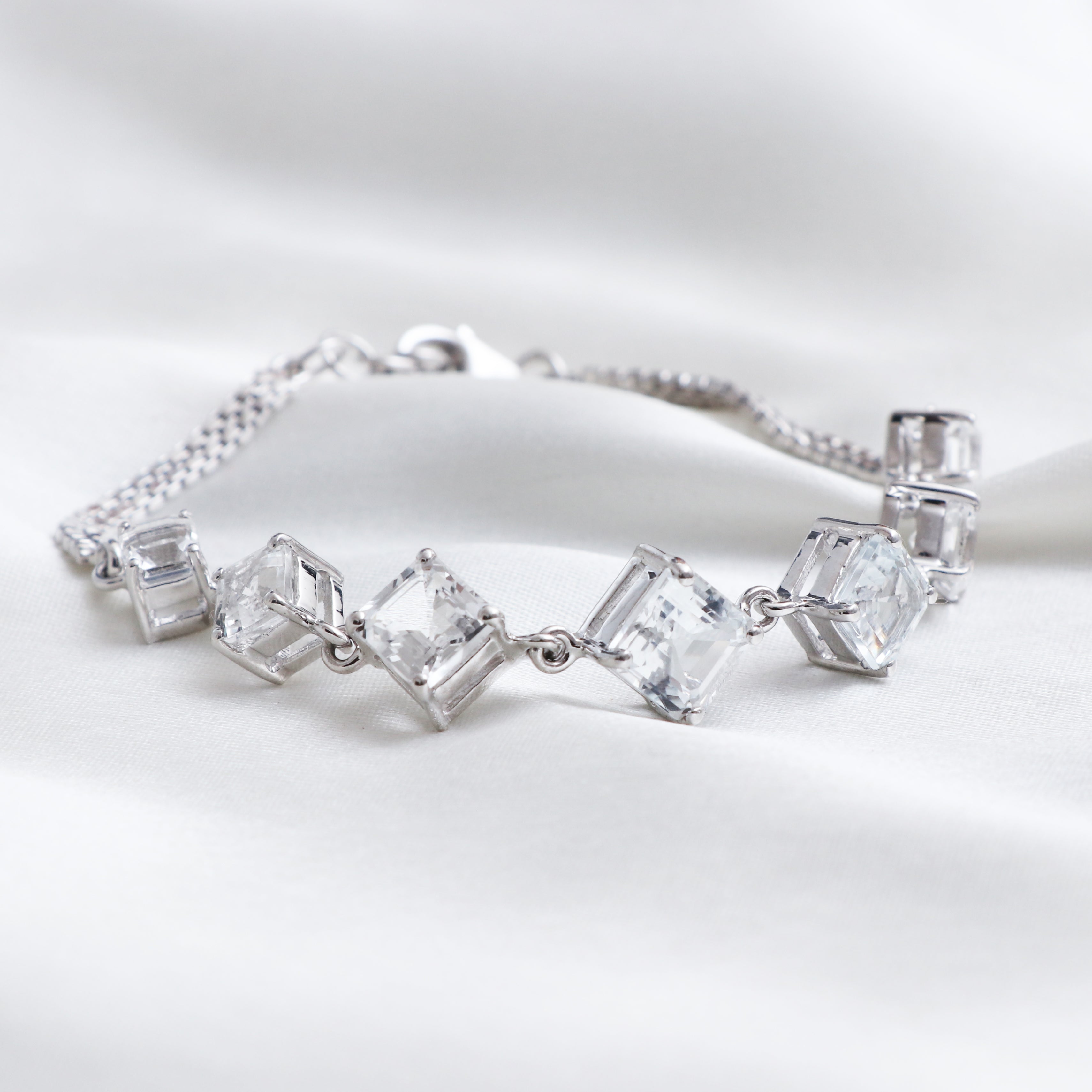 Natural White Topaz Bracelet