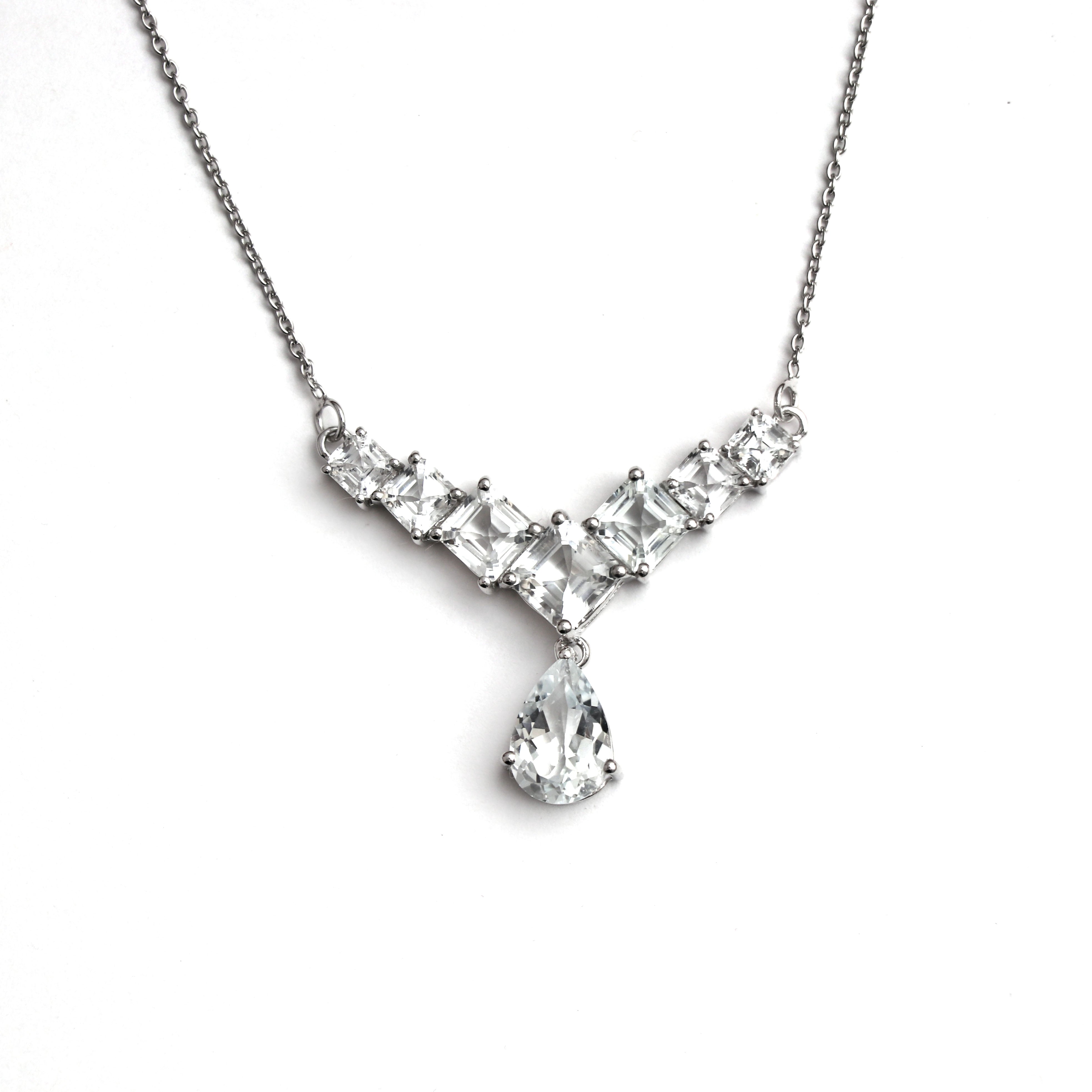 White Topaz Silver Necklace