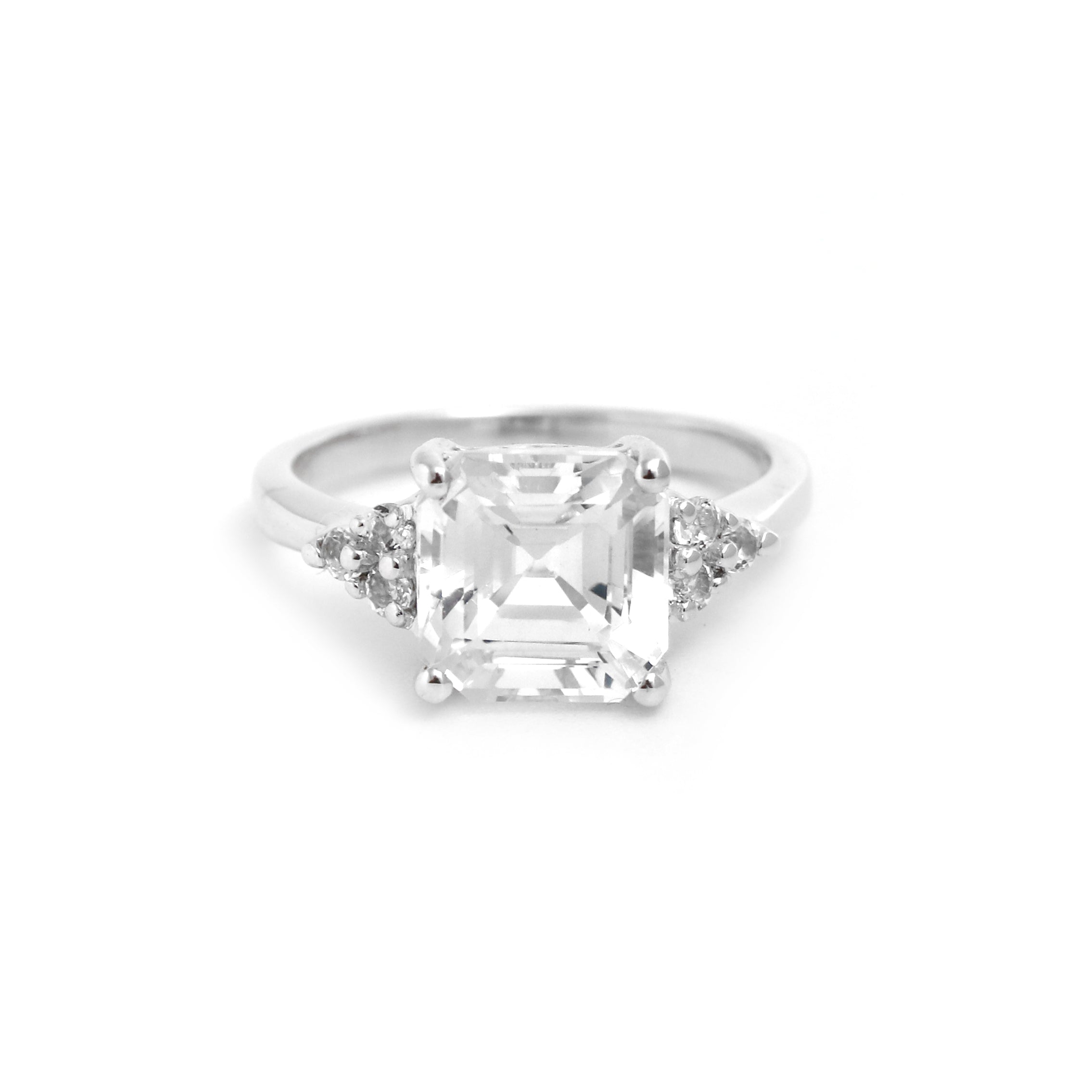 Natural White Topaz Ring