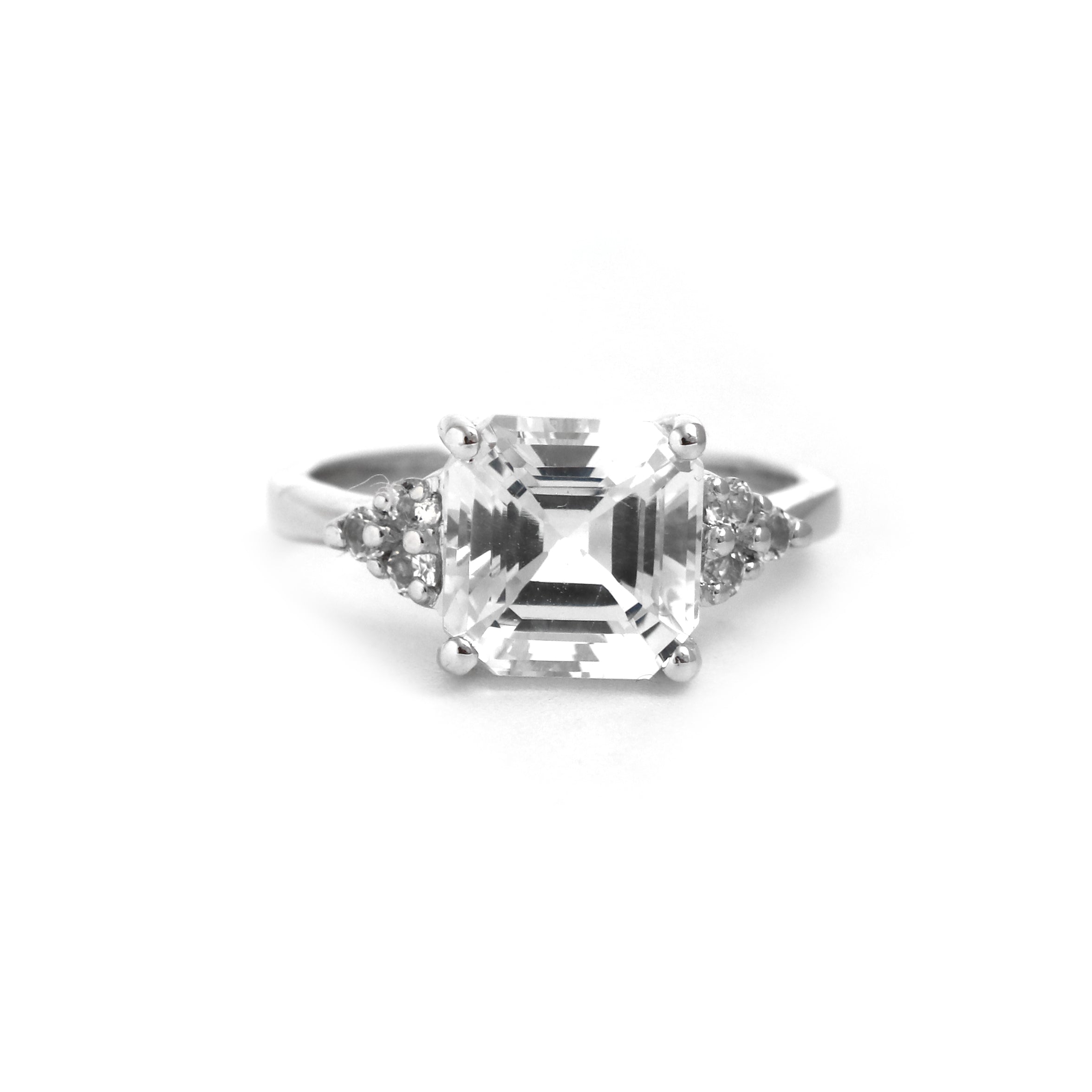 Natural White Topaz Ring