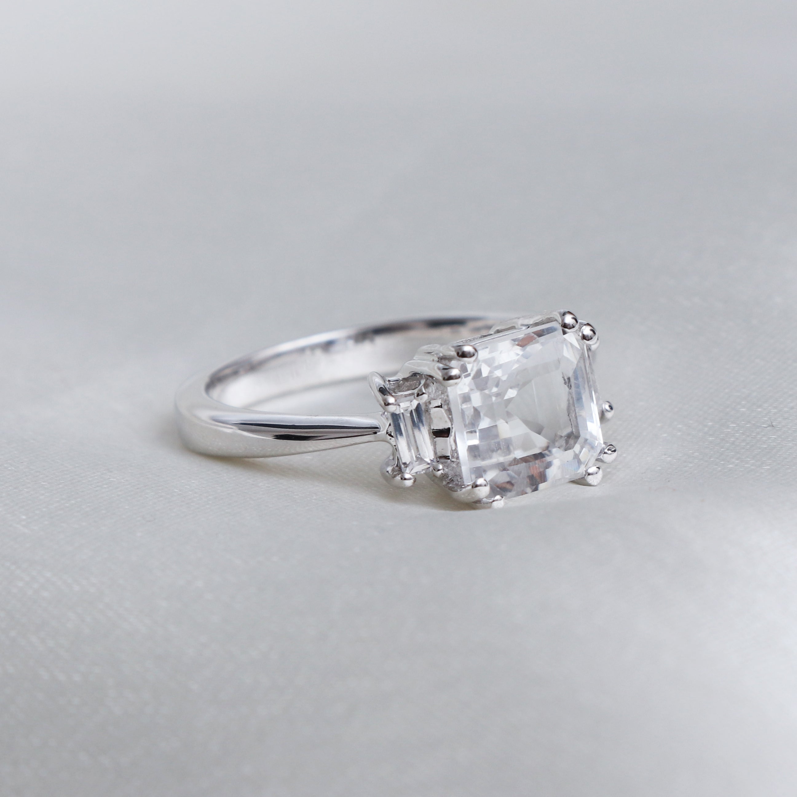 Natural White Topaz Rings