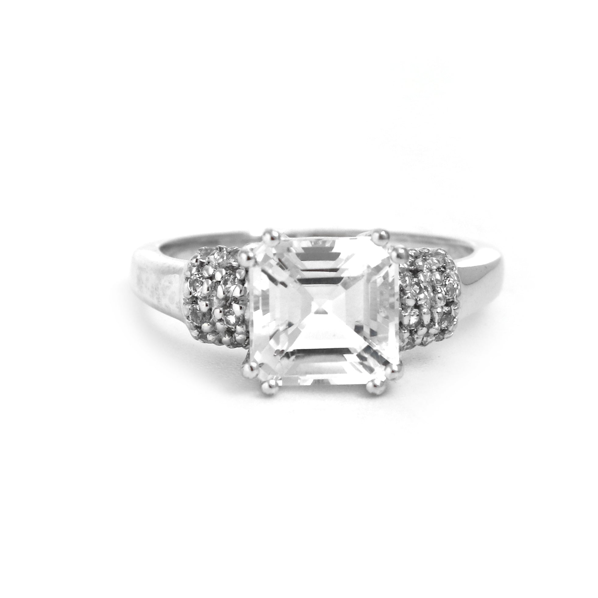 Genuine White Topaz Ring