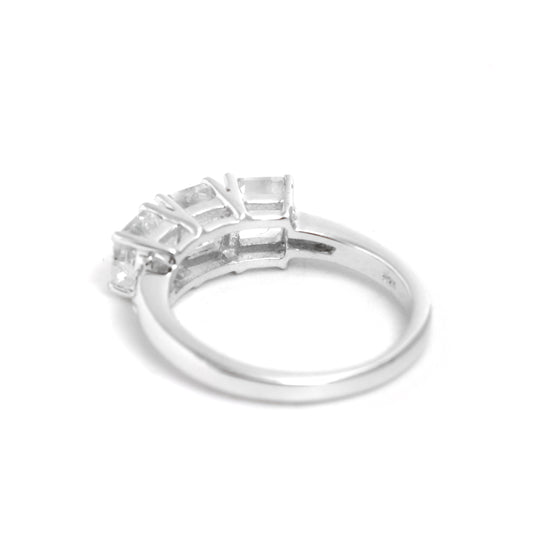 Natural White Topaz Silver Ring