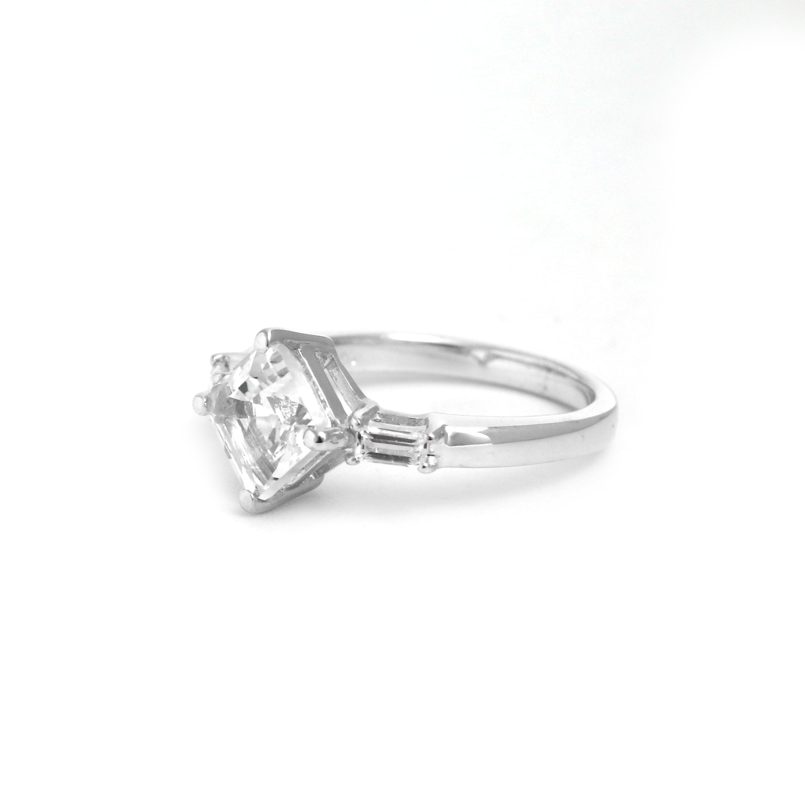 White Topaz Silver Ring