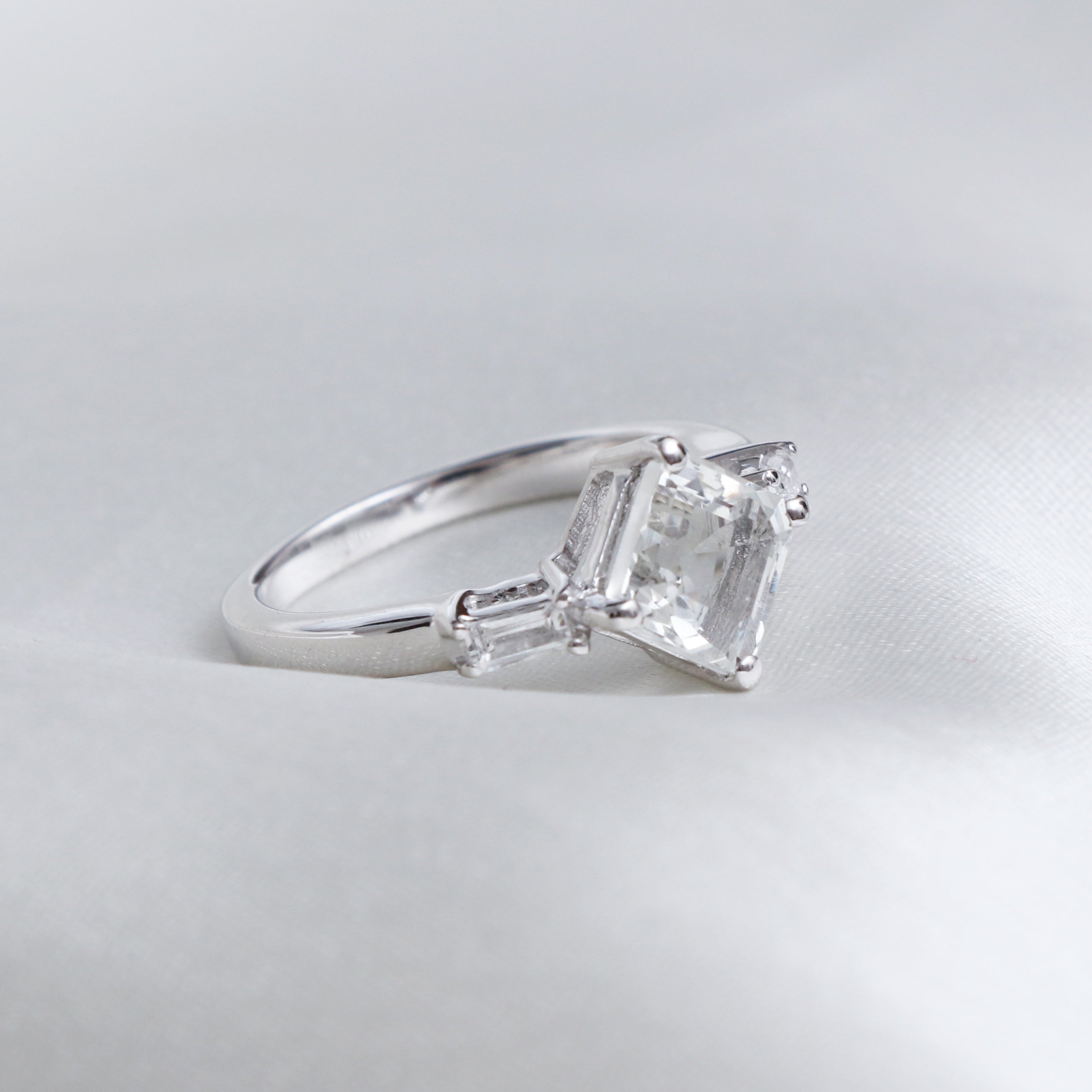 White Topaz Silver Ring