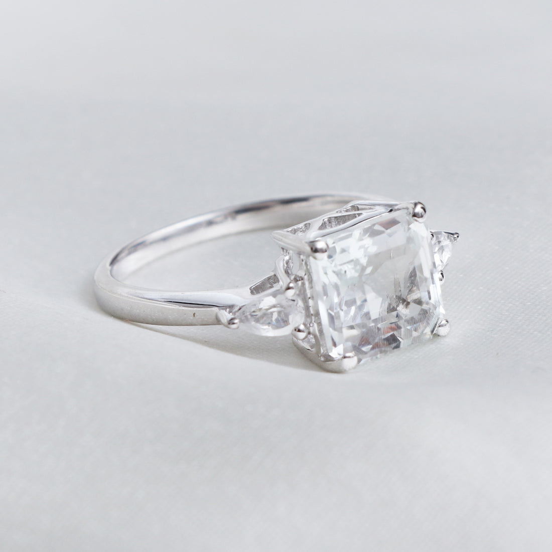 Natural White Topaz Ring