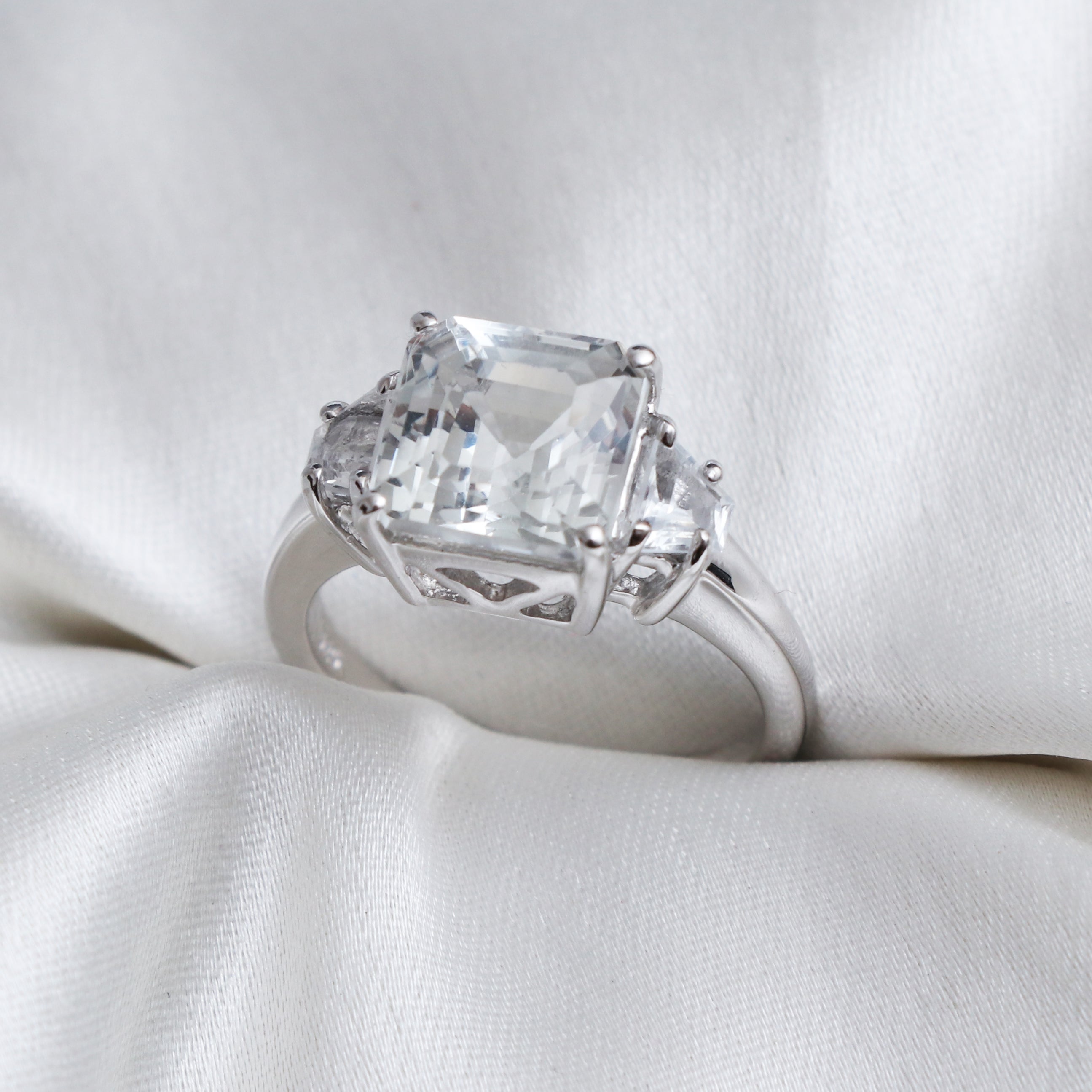 White Topaz Stone Ring