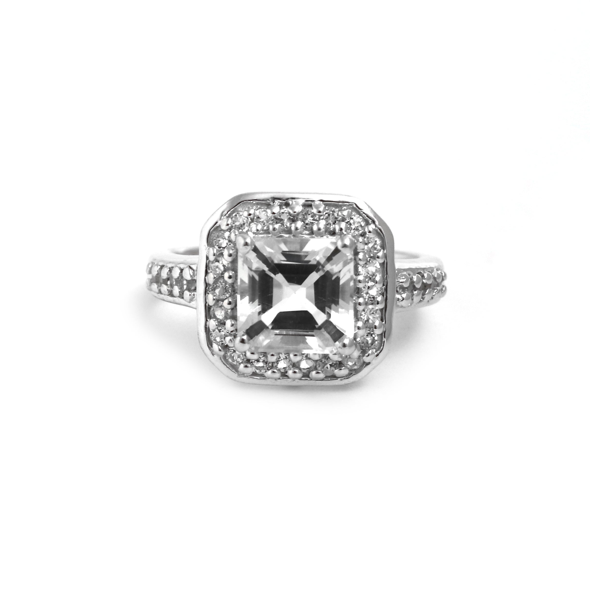 Natural White Topaz Ring