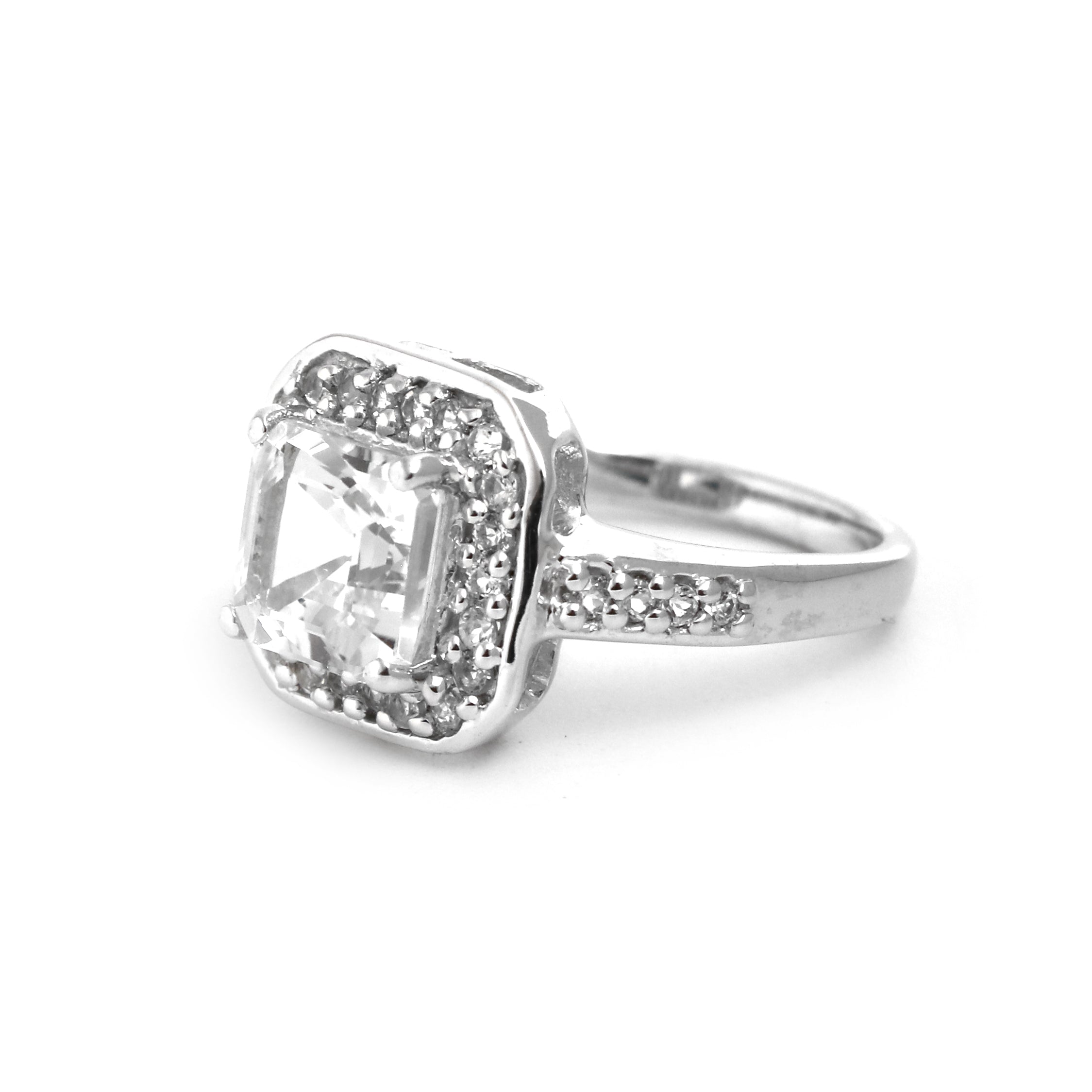 Natural White Topaz Ring