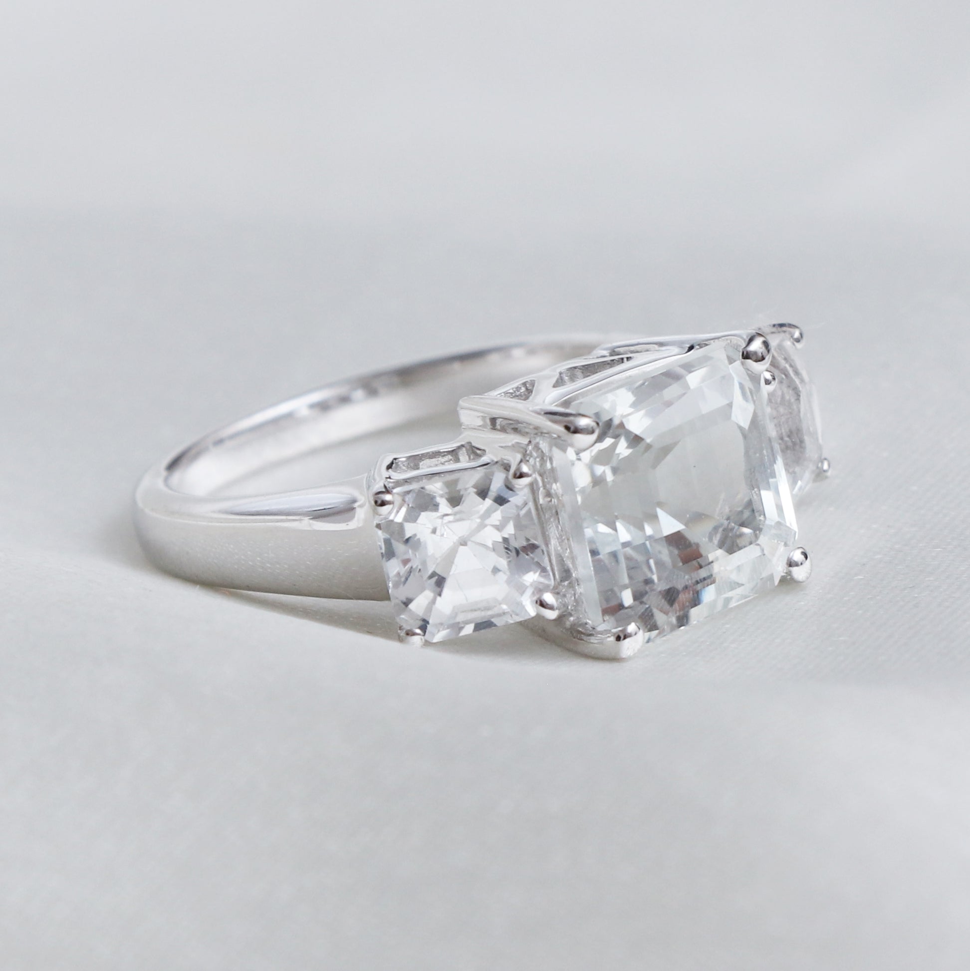 White Topaz Silver Ring