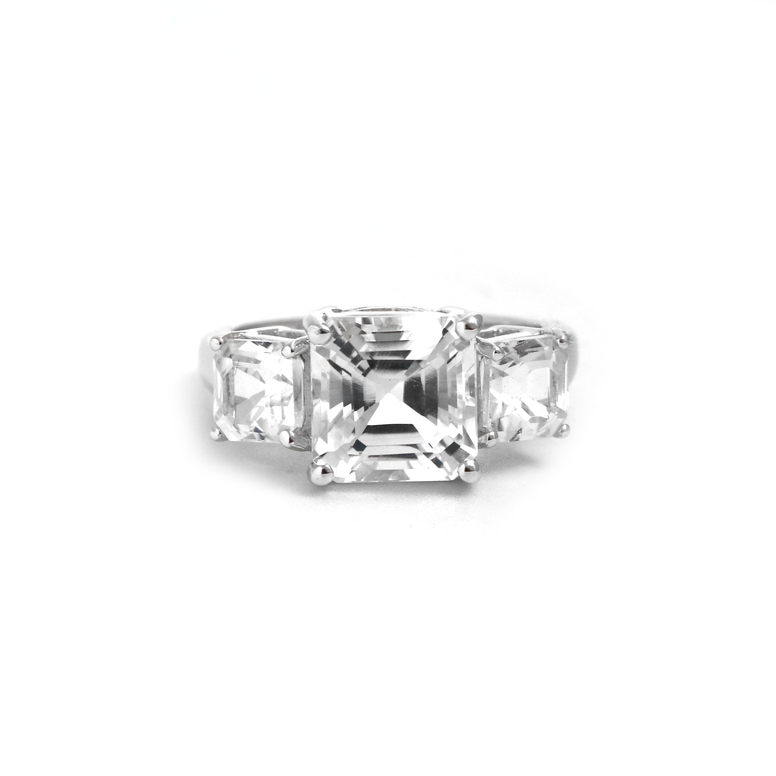 White Topaz Silver Ring